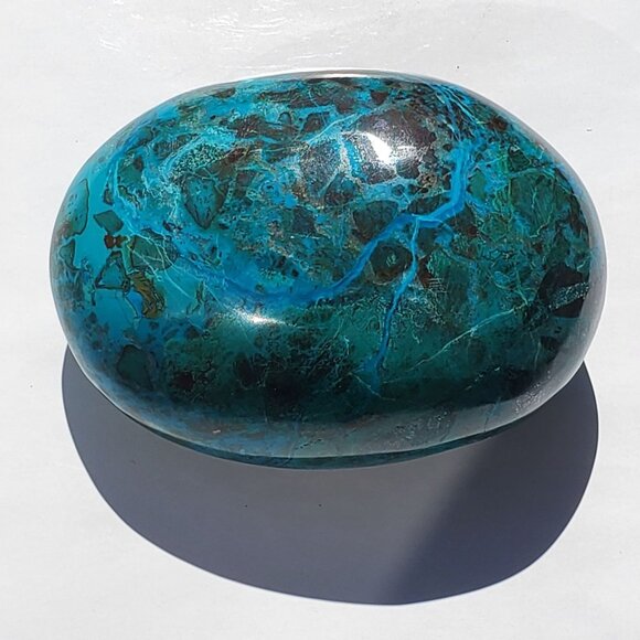 390g 1950ct Peruvian Chrysocolla Polished Mineral Rock Tumbled Stone Green Blue - Picture 4 of 12